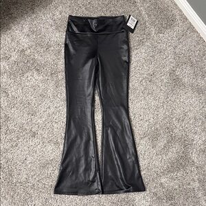 Girls Art Class Black Flared Faux Leather Pants